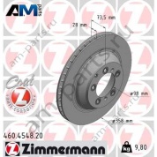 Задние тормозные диски 358х28 (ZIMMERMANN) 460.4548.20 для Porsche Taycan I (2019-2024)