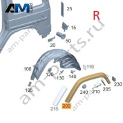 Накладка задней правой арки AMG Mercedes G-class W465 A46388074049999