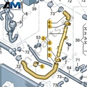 Трубка ОЖ с шлангом ОЖ Volkswagen AMAROK 2013-2016 2H0122051AA