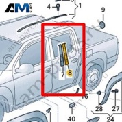 Декоративная пленка рамки стекла двери Volkswagen AMAROK 2017-2022 2H7853311A
