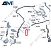 Трубопровод отопителя от клапана для Mercedes W223 AMG S63 (M177) A2238306602