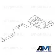 Оригинальный задняя часть глушителя Ауди Q3 1.8TFSI (170/144/177 л.с.) 8U0253609AN