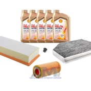 Комплект фильтров для ТО-1/3 Audi A5 (8T) 1.8TFSI с маслом Shell 0W30