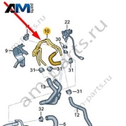 Трубка ОЖ с шлангом ОЖ Audi Q7 (4M) 2016-2024 4M0121044A