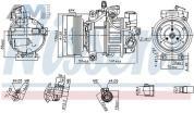 Компрессор кондиционера NISSENS (890921) Audi A6 (С7) 2015-2018 1.8/2.0TFSI