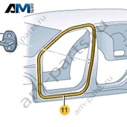 Уплотнитель передних дверей на кузове VAG 5E3867365A5AP на Skoda 2019-2026
