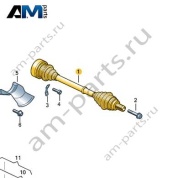 Задний левый приводной вал с ШРУСами Audi A6 (C8) 2019-2024 4K0501203