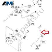 Шланг системы охлаждения от радиатора слева к разъему Mercedes X253 GLC300 (М264 D18) A2385019300