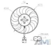 Дополнительный вентилятор NRF (47970) Volkswagen Tiguan II (2016-2020) 2.0TDI