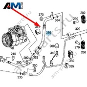 Трубка кондиционера от теплообменника к компрессору для Mercedes W166 GLE 450 (M276) A1668307000