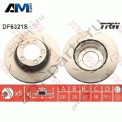 Задний правый тормозной диск TRW DF6321S для Porsche Panamera II