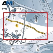 Уплотнитель капота сзади Volkswagen T-Roc 2018-2024 2GA823723