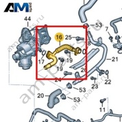Трубка ОЖ с шлангом ОЖ VAG 06N121497