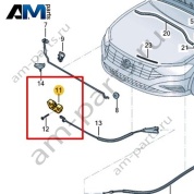 Нижняя часть замка крышки Volkswagen Scirocco 2015-2018 1K8823509S