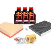 Набор для ТО-2 Skoda Rapid 1.2 MPI с угольным фильтром и маслом Motul 5W40