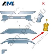 Направляющий профиль переднего бампера справа VAG 3GJ807724 Volkswagen 2025-2026