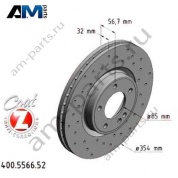 Перфорированные передние тормозные диски 355х32 Zimmermann (400.5566.52) для Mercedes G-class W465 G450d/G500/G550