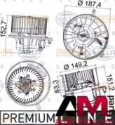 Вентилятор отопителя Ауди ТТ 8EW351043221 Mahle/Knecht