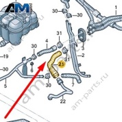 Шланг ОЖ с быстроразъемной муфтой Audi Q7 (4M) 2016-2024 4M0819334D