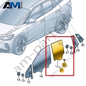 Стекло двери заднее правое Volkswagen id4/id5 2021-2024 11A845026