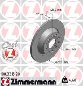 Задние тормозные диски ZIMMERMANN 100.3315.20  Volkswagen Golf Plus (2005-2014)