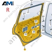 Дверь задняя правая VAG 3CC833056 на Volkswagen 2021-2026