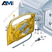 Передняя левая дверь Volkswagen Jetta VII 2020-2024 17A831055D