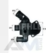 Корпус термостата с термостатом MAHLE (TI1587) на Audi Q3 (8U) 2011-2018 2.0TDI