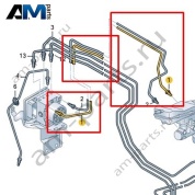 Тормозная трубка от главного тормозного цилиндра к гидросистеме VAG 1N4614739A