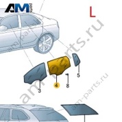 Стекло заднее левое VAG 5ED845025A Skoda 2019-2026