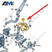 Шланг системы охлаждения с датчиком температуры Audi A8 (D5) 2018-2024 4N0121036A