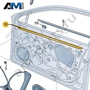 Уплотнитель стекла пассажира внутри VAG 3V0837480 Skoda 2019-2026