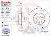 Диск тормозной передний (для R16) Brembo (09.D211.11) для Volkswagen Caravelle T6