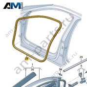 Уплотнитель передней двери на кузове Audi A6 (C8) 2019-2024 4K0831721A