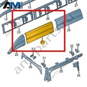 Наружный элемент усилителя крыши Volkswagen Crafter 2012-2016 2E1817730H