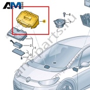Держатель для блок управления онлайн-сервисов Volkswagen id3 2020-2024 10B971845