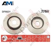 Передние тормозные диски DF6631 TRW для Мерседес CLA-250