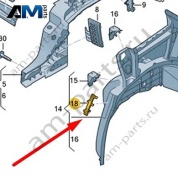 Кронштейн облицовки Volkswagen Touareg 2018-2024 4M4802807