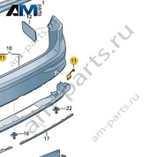 Крышка буксировочной петли сзади 5H6807441GRU для Volkswagen Golf 8 2019-2026