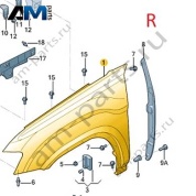 Крыло переднее правое VAG 3CG821022A на Volkswagen 2021-2026