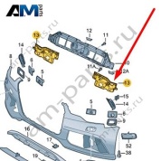 Замыкающая панель бампера Audi A7 (4G) 2015-2018 4G8807096E
