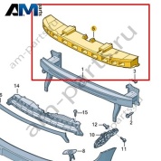 Вспененный наполнитель переднего бампера Volkswagen Scirocco 2015-2018 1K8807248G