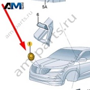 Эмблема решетки радиатора 57D853621FOD для Шкода Карок 2021-2026