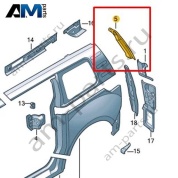 Канал уплотнителя Volkswagen id-Buzz 2023-2024 1T3809643B