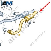 Труба выпуска ОГ с передним глушителем Audi A8 (D4) 2014-2017 4H0253300J