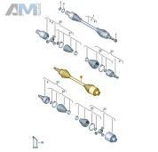 Приводной вал со ШРУСами правый (7-DSG) 7LA407272L  Volkswagen Multivan T6 (2019-2023)