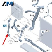Шланг охлаждения от радиатора в правой арке Mercedes GLS AMG 63 (M177) A1675017500