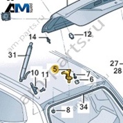 Петля крышки багажника 83G827299 для Audi A3 (8Y) 2020-2026