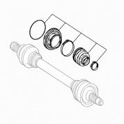 Ремкомплект задней полуоси внутренний (пыльник + хомуты) A1663570300 Mercedes GL X166