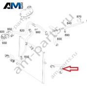 Шланг низкотемпературного радиатора к двигателю слева на Mercedes X253 GLC300 (М264 D18) A2385019500